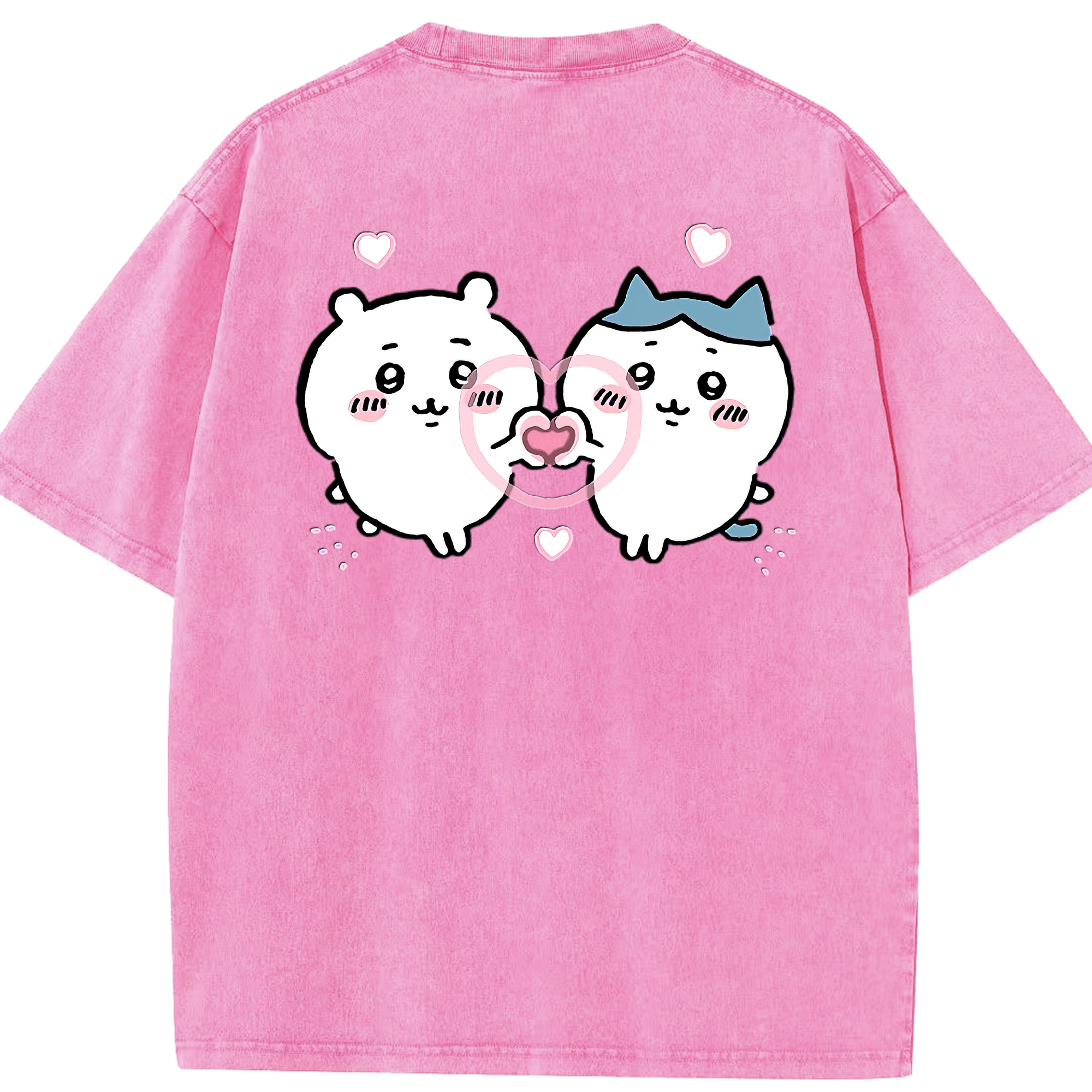 （画像用） ちいかわ ちいかわ Chii-kawa chiikawa 綿100% ヴィンテージ風 半袖Tシャツ（背面プリント）